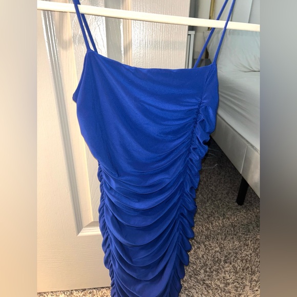 Windsor Level Up Ruched Mini Dress in Royal Blue - Picture 4 of 7